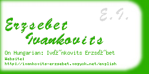 erzsebet ivankovits business card